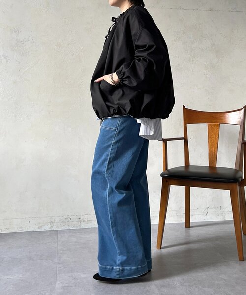 un dix cors（アンディコール）の「ギャザーネックブルゾン（ブルゾン・レディース・ベージュ/ブラック/ネイビー・FREE）」の6枚目の写真