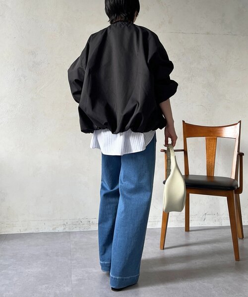 un dix cors（アンディコール）の「ギャザーネックブルゾン（ブルゾン・レディース・ベージュ/ブラック/ネイビー・FREE）」の7枚目の写真