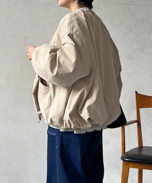 un dix cors（アンディコール）の「ギャザーネックブルゾン（ブルゾン・レディース・ベージュ/ブラック/ネイビー・FREE）」の20枚目の写真