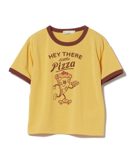 BEAMS mini（ビームスミニ）の「リンガープリントTシャツ 2026SS（90～130cm）（Tシャツ/カットソー・キッズ・イエロー系その他5/オフホワイト・110/90/100/120/130）」の2枚目の写真