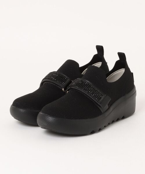 kitson(キットソン)の「【LA kitson】キラキラ ウエッジスニーカー(スニーカー・レディース・ブラック×ブラック/グレー/ベージュ・L/M/S/LL)」の1枚目の写真