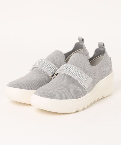kitson(キットソン)の「【LA kitson】キラキラ ウエッジスニーカー(スニーカー・レディース・ブラック×ブラック/グレー/ベージュ・L/M/S/LL)」の2枚目の写真