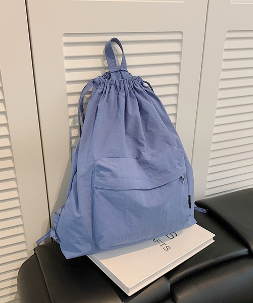 VIBGYOR（ヴィブジョー）の「Mignonjour/ナチュラル巾着リュック M2890（バックパック/リュック・レディース・グレー/ブラック/ブルー/パープル/ベージュ・FREE）」の11枚目の写真