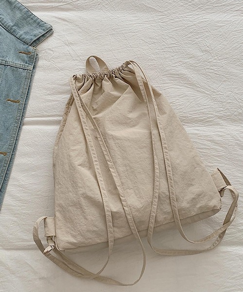 VIBGYOR（ヴィブジョー）の「Mignonjour/ナチュラル巾着リュック M2890（バックパック/リュック・レディース・グレー/ブラック/ブルー/パープル/ベージュ・FREE）」の16枚目の写真