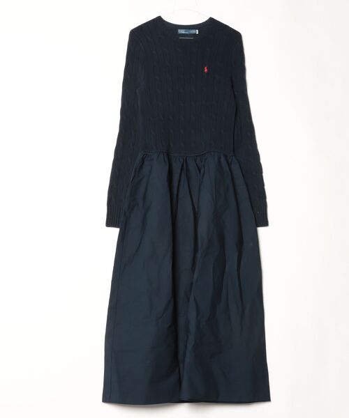 ケーブルニット ボディス コットン ドレス（ワンピース）｜POLO RALPH