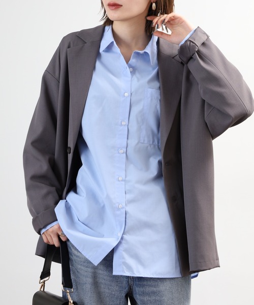 atONE(アットワン)の「ロング丈ボリュームスリーブビッグシャツ(シャツ/ブラウス・レディース・ブルー系/ベージュ系その他6/ホワイト系8/サックスブルー/オフホワイト・F)」の12枚目の写真