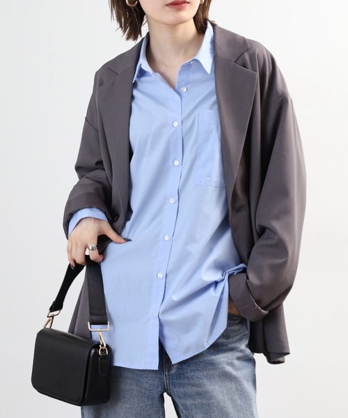 atONE(アットワン)の「ロング丈ボリュームスリーブビッグシャツ(シャツ/ブラウス・レディース・ブルー系/ベージュ系その他6/ホワイト系8/サックスブルー/オフホワイト・F)」の13枚目の写真