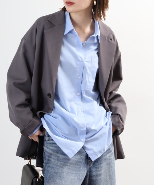 atONE(アットワン)の「ロング丈ボリュームスリーブビッグシャツ(シャツ/ブラウス・レディース・ブルー系/ベージュ系その他6/ホワイト系8/サックスブルー/オフホワイト・F)」の14枚目の写真
