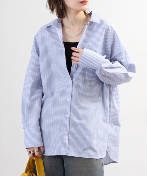 atONE(アットワン)の「ロング丈ボリュームスリーブビッグシャツ(シャツ/ブラウス・レディース・ブルー系/ベージュ系その他6/ホワイト系8/サックスブルー/オフホワイト・F)」の19枚目の写真