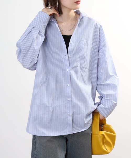 atONE(アットワン)の「ロング丈ボリュームスリーブビッグシャツ(シャツ/ブラウス・レディース・ブルー系/ベージュ系その他6/ホワイト系8/サックスブルー/オフホワイト・F)」の20枚目の写真