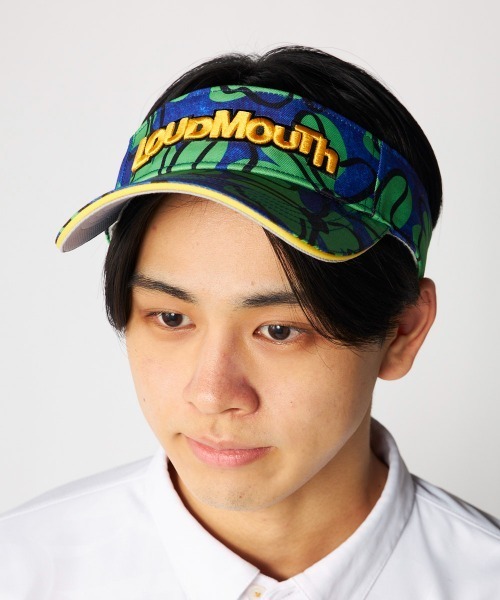 Loudmouth(ラウドマウス)の「LOUDMOUTH/ラウドマウス ゴルフウェア 総柄 ロゴ 刺繍 軽量 サンバイザー(サンバイザー・メンズ・その他3/その他2/その他1/その他4/その他・FREE)」の2枚目の写真