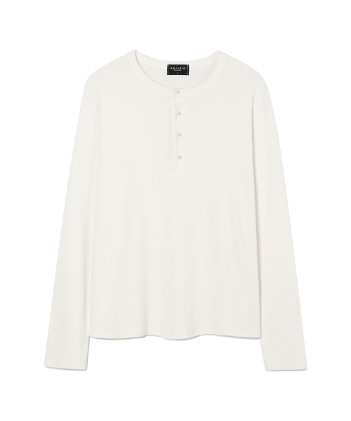 PRAIRIE(KR)(プレーリー)の「ヘンリーネックリブロングスリーブ(アイボリー)(Tシャツ/カットソー・メンズ・アイボリー・MEDIUM/LARGE)」の3枚目の写真