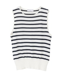 【TRICOTS JEAN MARC/トリコットジーンマルク】ボーダーノースリーブニット(COHI)