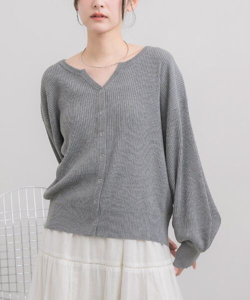 RETRO GIRL（レトロガール）の「スキッパーニットカーディガン（カーディガン/ボレロ・レディース・イエロー/ライトグレー/オフホワイト・FREE）」の2枚目の写真