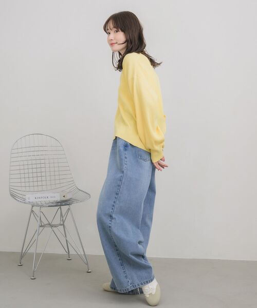 RETRO GIRL（レトロガール）の「スキッパーニットカーディガン（カーディガン/ボレロ・レディース・イエロー/ライトグレー/オフホワイト・FREE）」の7枚目の写真