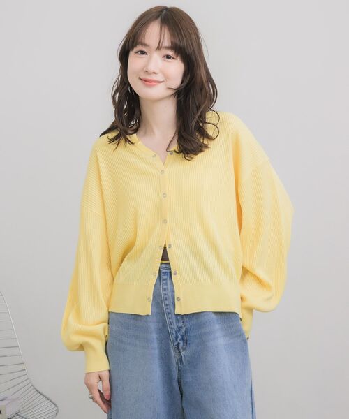 RETRO GIRL（レトロガール）の「スキッパーニットカーディガン（カーディガン/ボレロ・レディース・イエロー/ライトグレー/オフホワイト・FREE）」の8枚目の写真