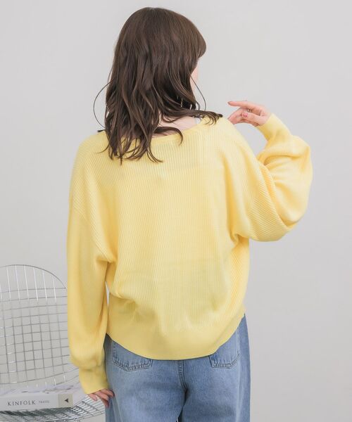 RETRO GIRL（レトロガール）の「スキッパーニットカーディガン（カーディガン/ボレロ・レディース・イエロー/ライトグレー/オフホワイト・FREE）」の11枚目の写真