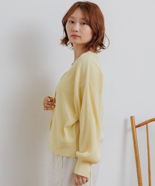 RETRO GIRL（レトロガール）の「スキッパーニットカーディガン（カーディガン/ボレロ・レディース・イエロー/ライトグレー/オフホワイト・FREE）」の16枚目の写真