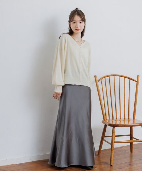 RETRO GIRL（レトロガール）の「スキッパーニットカーディガン（カーディガン/ボレロ・レディース・イエロー/ライトグレー/オフホワイト・FREE）」の17枚目の写真