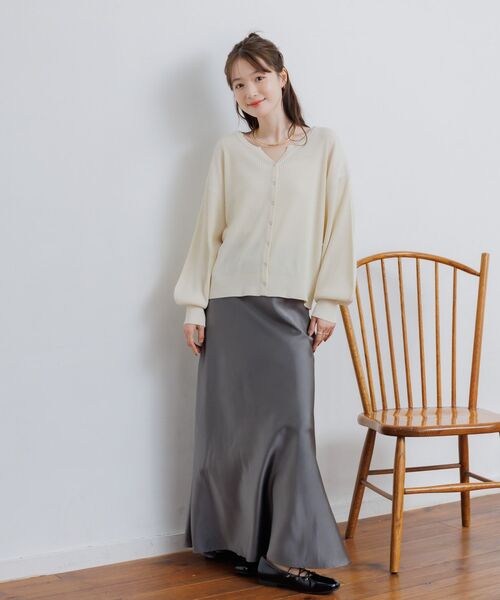 RETRO GIRL（レトロガール）の「スキッパーニットカーディガン（カーディガン/ボレロ・レディース・イエロー/ライトグレー/オフホワイト・FREE）」の18枚目の写真