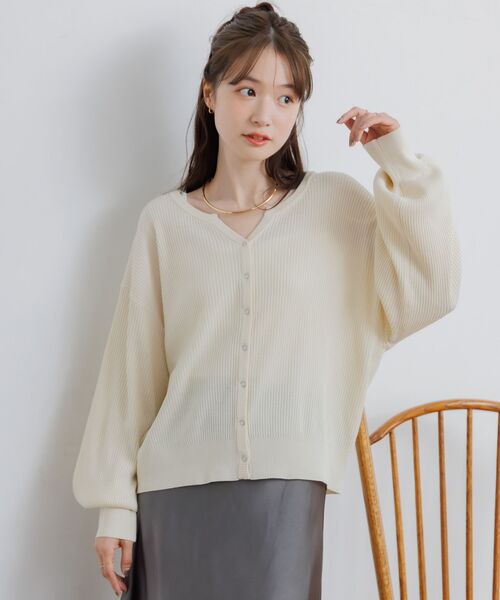 RETRO GIRL（レトロガール）の「スキッパーニットカーディガン（カーディガン/ボレロ・レディース・イエロー/ライトグレー/オフホワイト・FREE）」の22枚目の写真