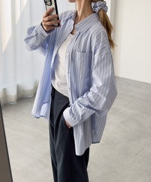 CANAL JEAN | OUVIR　シュシュ付きストライプシャツ(シャツ/ブラウス)