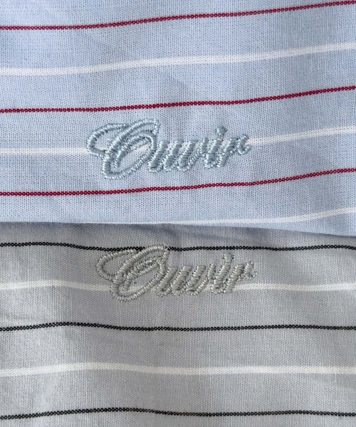 CANAL JEAN(キャナルジーン)の「OUVIR シュシュ付きストライプシャツ(シャツ/ブラウス・レディース・グレー/ブルー・ONE SIZE)」の4枚目の写真