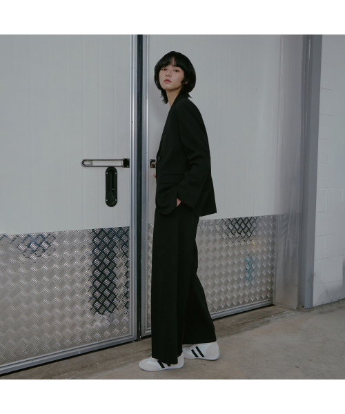 LAP（ラップ）の「ツーピンタックワイドスラックス AS1WP262（スラックス・レディース・チャコール/ブラック・SMALL/MEDIUM）」の5枚目の写真
