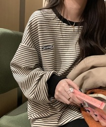 NoBelle（ノベル）の「ボーダー柄　カットソートレーナー（スウェット）」