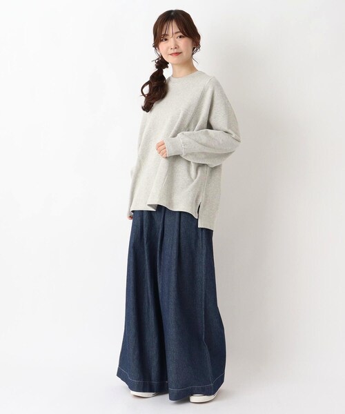 one'sterrace(ワンズテラス)の「コットンミニ 裏毛切替ワイドプルオーバー(スウェット・レディース・グレー系その他7/アイボリー系8/グレー系4/ブルー系その他7・02)」の19枚目の写真