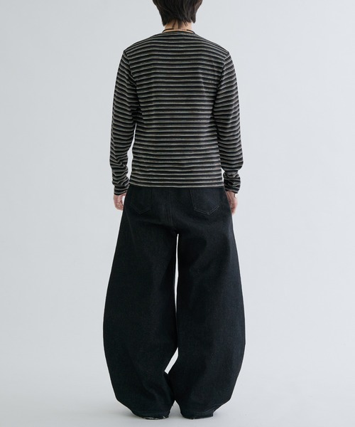 EPNK（イーピーエヌケー）の「Assorted border long sleeve tee / アソートボーダーロングスリーブtee（Tシャツ/カットソー・メンズ・ブラック/グレー/オフホワイト/ブラック系・LARGE/MEDIUM/SMALL）」の18枚目の写真