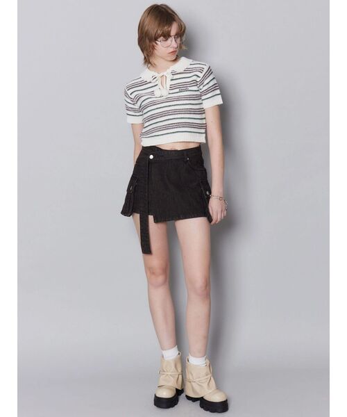 EMODA（エモダ）の「ロングベルトボックスデニムスカート（スカート・レディース・ライトブルー/インディゴブルー/ブラウン・SMALL/MEDIUM）」の9枚目の写真