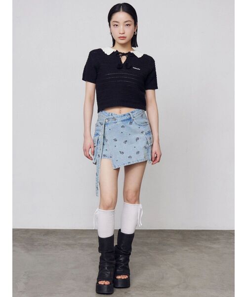 EMODA（エモダ）の「ロングベルトボックスデニムスカート（スカート・レディース・ライトブルー/インディゴブルー/ブラウン・SMALL/MEDIUM）」の15枚目の写真