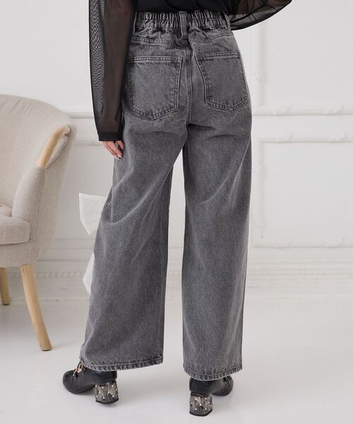 MAJESTIC LEGON(マジェスティックレゴン)の「リボンブローチセットキラキラデニム(デニムパンツ・レディース・サックスブルー/グレー・MEDIUM/SMALL)」の12枚目の写真
