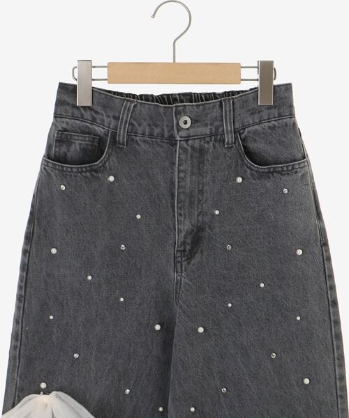 MAJESTIC LEGON(マジェスティックレゴン)の「リボンブローチセットキラキラデニム(デニムパンツ・レディース・サックスブルー/グレー・MEDIUM/SMALL)」の19枚目の写真