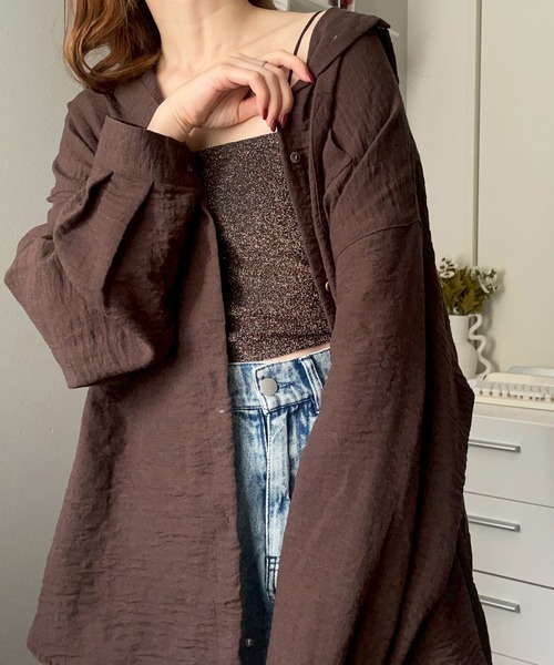 merrylatte（メリーラテ）の「ラメキャミソール（キャミソール・レディース・ホワイト/ブラウン/ブラック・FREE）」の3枚目の写真