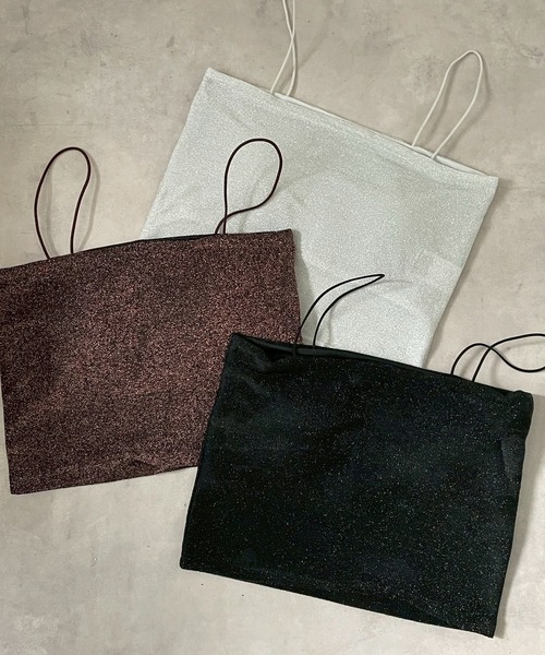 merrylatte（メリーラテ）の「ラメキャミソール（キャミソール・レディース・ホワイト/ブラウン/ブラック・FREE）」の8枚目の写真