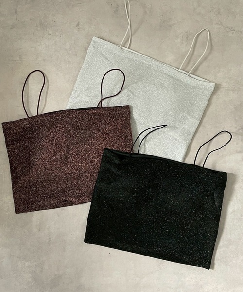 merrylatte（メリーラテ）の「ラメキャミソール（キャミソール・レディース・ホワイト/ブラウン/ブラック・FREE）」の9枚目の写真