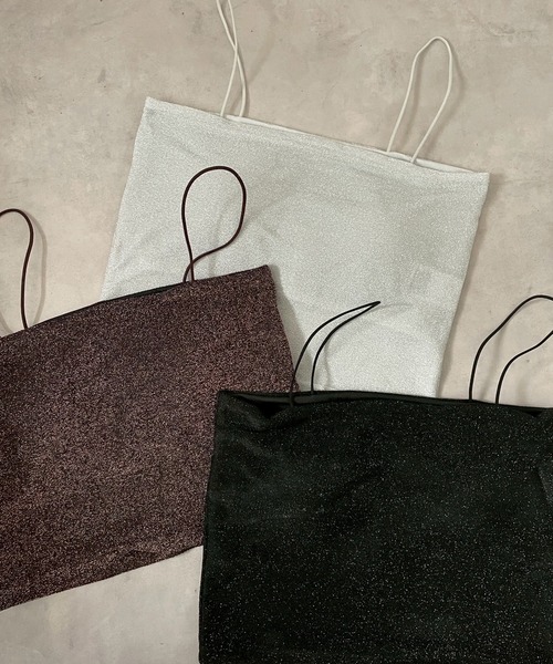 merrylatte（メリーラテ）の「ラメキャミソール（キャミソール・レディース・ホワイト/ブラウン/ブラック・FREE）」の10枚目の写真