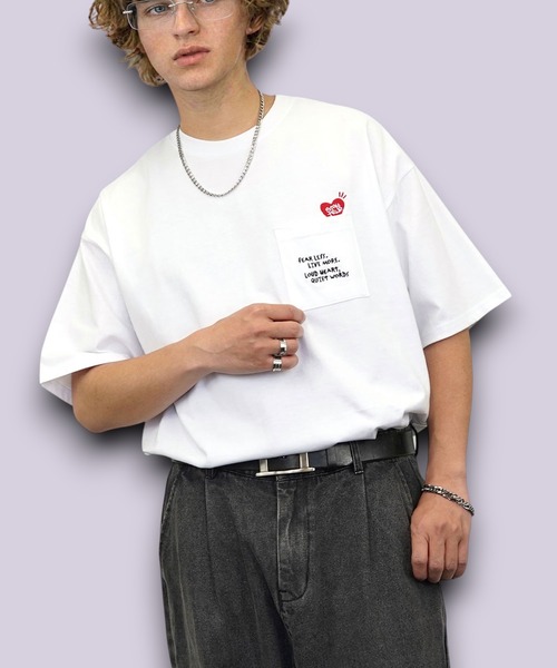 Burner(バーナー)の「【GROOVY STORE】CVC WIDE Crew Neck T-Shirt 刺繍&グラフィックT(Tシャツ/カットソー・メンズ・ホワイト/ダークネイビー/スミクロ/ダークグリーン系2/ホワイト系2/ブラック/ブラック系2/ダークグリーン/ブラック系4/ホワイト系3/ブラック系3/ホワイト系4/ライトブラック/ネイビー系/ホワイト系5/ブラック系5・M/L/LL)」の5枚目の写真