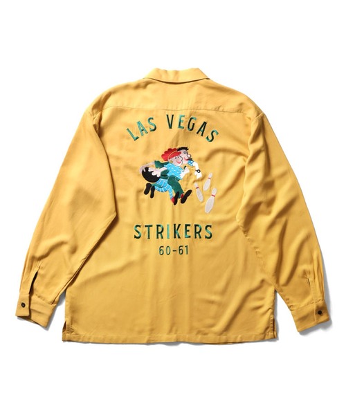 HOUSTON(ヒューストン)の「HOUSTON ボーリングシャツ長袖 STRIKERS(シャツ/ブラウス・メンズ・パープル/ブラック/マスタード・X-LARGE/MEDIUM/XX-LARGE/LARGE)」の7枚目の写真
