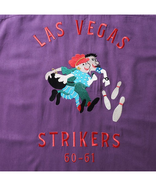 HOUSTON(ヒューストン)の「HOUSTON ボーリングシャツ長袖 STRIKERS(シャツ/ブラウス・メンズ・パープル/ブラック/マスタード・X-LARGE/MEDIUM/XX-LARGE/LARGE)」の12枚目の写真