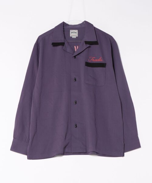 HOUSTON(ヒューストン)の「HOUSTON ボーリングシャツ長袖 STRIKERS(シャツ/ブラウス・メンズ・パープル/ブラック/マスタード・X-LARGE/MEDIUM/XX-LARGE/LARGE)」の9枚目の写真