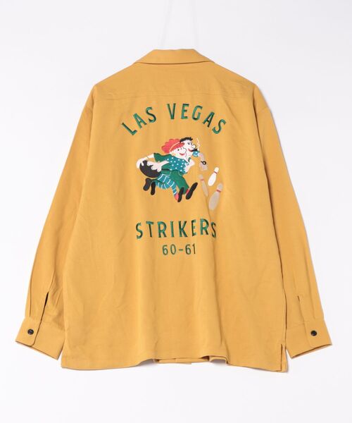 HOUSTON(ヒューストン)の「HOUSTON ボーリングシャツ長袖 STRIKERS(シャツ/ブラウス・メンズ・パープル/ブラック/マスタード・X-LARGE/MEDIUM/XX-LARGE/LARGE)」の8枚目の写真