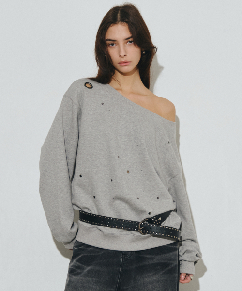 Midnight Move(ミッドナイトムーブ)の「eyelet mtm (grey)(スウェット・レディース・その他・FREE)」の1枚目の写真