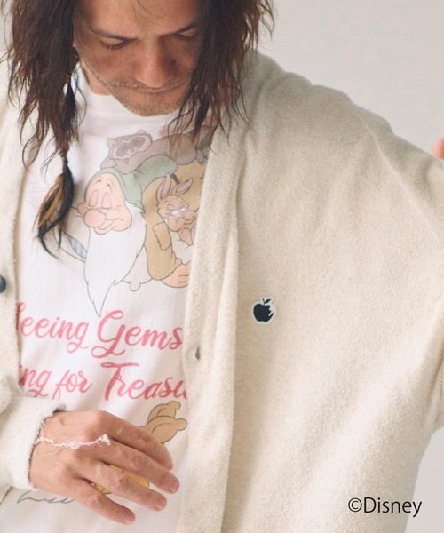 ADAM PATEK(アダムパテック)の「mcg3779-washed cotton pile raw-edge cardigan カーディガン(AP2614017)(カーディガン/ボレロ・メンズ・アイボリー/ブラック・2/1)」の4枚目の写真