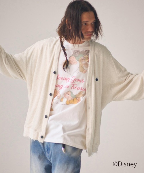 ADAM PATEK(アダムパテック)の「mcg3779-washed cotton pile raw-edge cardigan カーディガン(AP2614017)(カーディガン/ボレロ・メンズ・アイボリー/ブラック・2/1)」の5枚目の写真