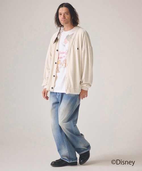 ADAM PATEK(アダムパテック)の「mcg3779-washed cotton pile raw-edge cardigan カーディガン(AP2614017)(カーディガン/ボレロ・メンズ・アイボリー/ブラック・2/1)」の8枚目の写真