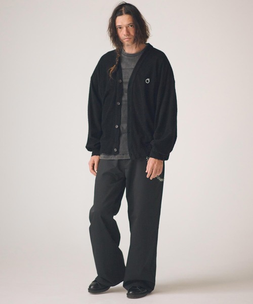 ADAM PATEK(アダムパテック)の「mcg3779-washed cotton pile raw-edge cardigan カーディガン(AP2614017)(カーディガン/ボレロ・メンズ・アイボリー/ブラック・2/1)」の14枚目の写真