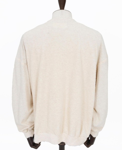ADAM PATEK(アダムパテック)の「mcg3779-washed cotton pile raw-edge cardigan カーディガン(AP2614017)(カーディガン/ボレロ・メンズ・アイボリー/ブラック・2/1)」の16枚目の写真
